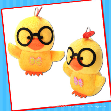 2017 Plush Amarelo Galo Frango Chaveiro Brinquedo com Doces